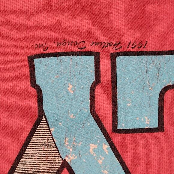 Vintage 1991 University-of Italy Shirt Womens Medium 18x26 Pink - Picture 12 of 15